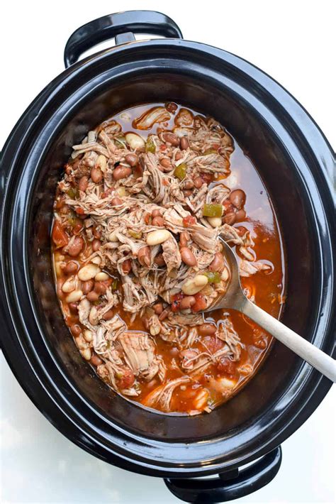 Slow Cooker Shredded Mexican Pork with Beans | Valerie's Kitchen