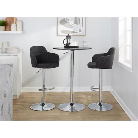 Lumisource Boyne In Black Faux Leather And Chrome Metal Adjustable