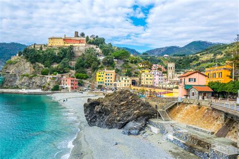 Aerial View Of Monterosso Al Mare Village Which Is Part Of The Famous