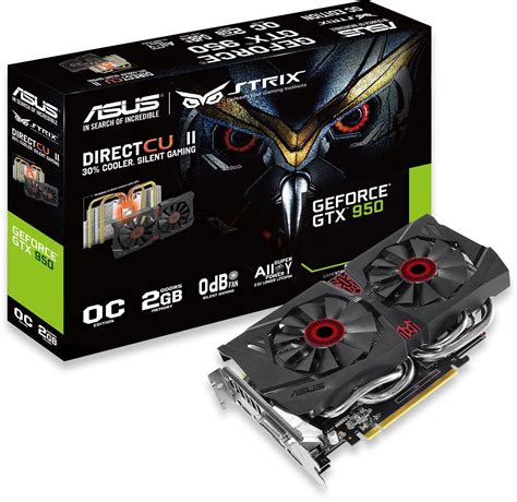 GeForce STRIX GTX 950 OC 2GB GDDR5 Semi Fanless Graphics Card