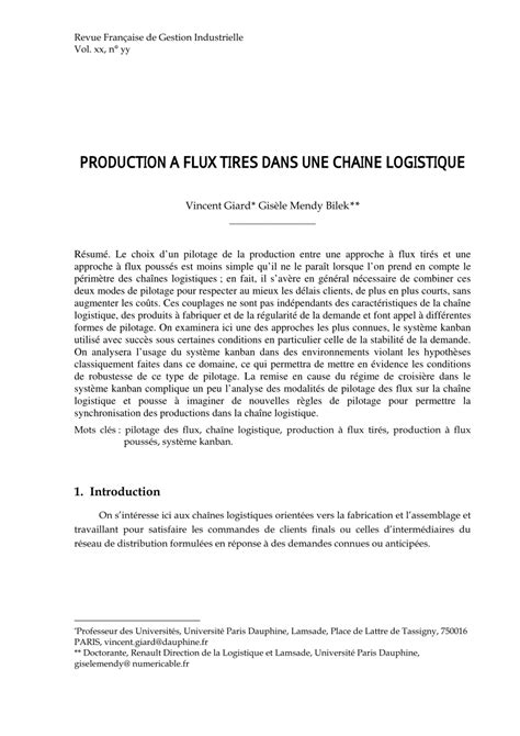 Pdf Gestion Et Pilotage Des Flux Industriels Et Logistiques Pdf