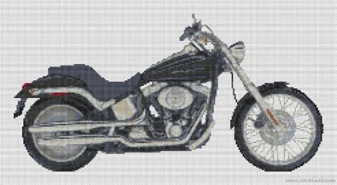 Harley Davidson Deuce Motorcycle Cross Stitch Chart Kit And Chart