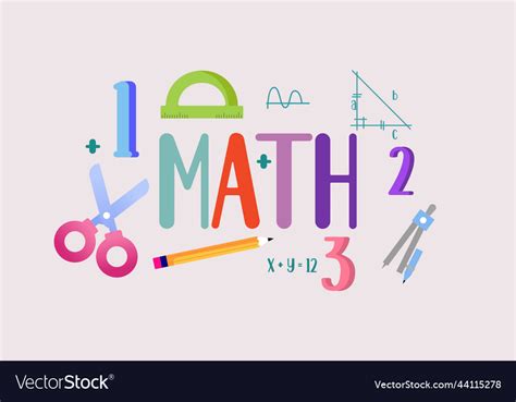 Cartoon Maths Elements Background Education Logo Vector Image