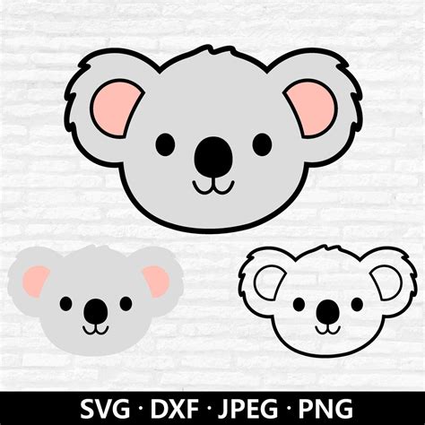 Koala Face SVG, Koala Cut Files, Jungle Animal Face Clipart, Koala ...