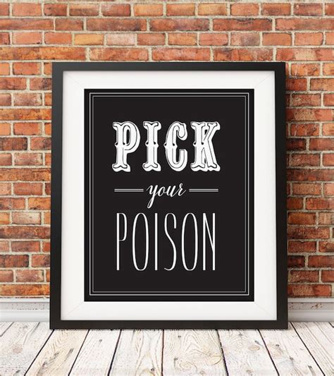 Pick Your Poison Bar Sign Halloween Decor Halloween Poison