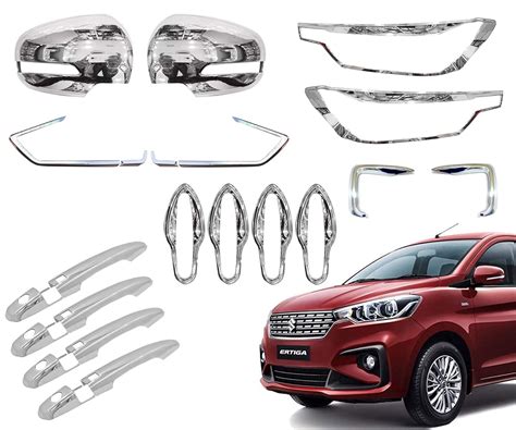 Car Saaz Exterior Chrome Accessories Combo Kit Compatible With Ertiga