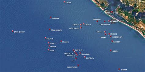 Dive Sites | Panama City Diving - Florida Keys Dive Map | Printable Maps