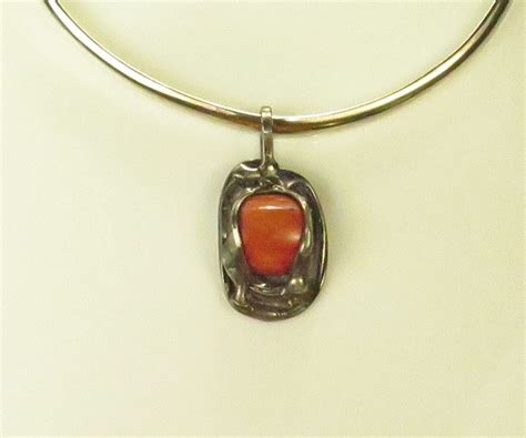 Sterling Coral Pendant Koblenz Co Antique Estate Jewelry