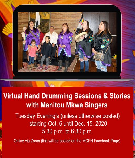 Virtual Hand Drumming Sessions Stories With Manitou Mkwa Singers