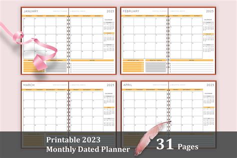 2023 Dated Monthly Planner Bundle Vol 08 Graphic By Design Zone