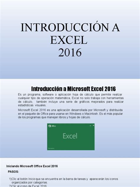 Introducción A Excel Pdf