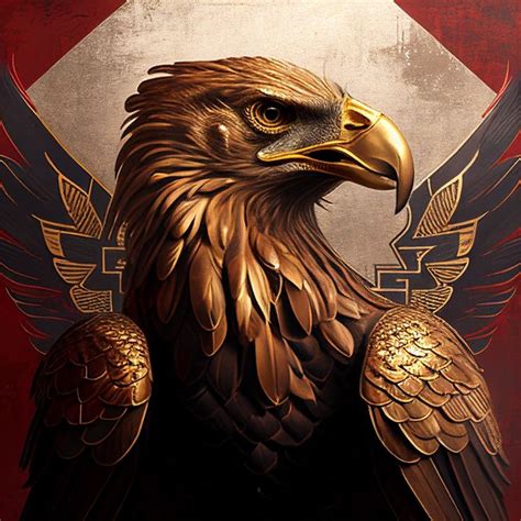 **a golden eagle wearing the Albanian flag in the style of of early ...