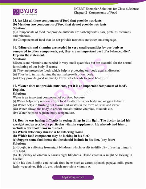 Ncert Exemplar Solutions For Class Science Chapter Components Of