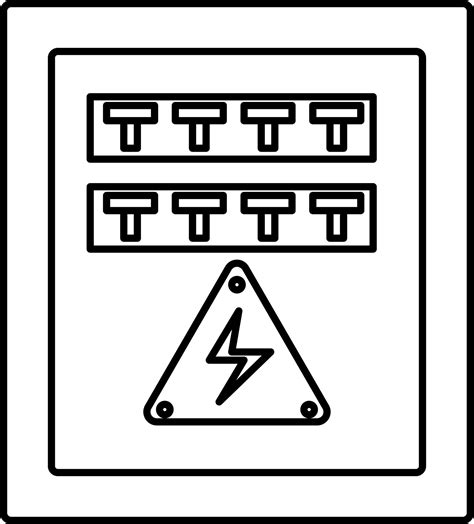 Electrical Fuse Box Icon In Black Outline Vector Art At Vecteezy