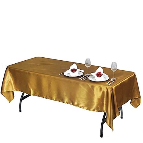 Gold 60x102 Rectangle Satin Tablecloth Wedding Party Home Banquet Linens Sale Ebay