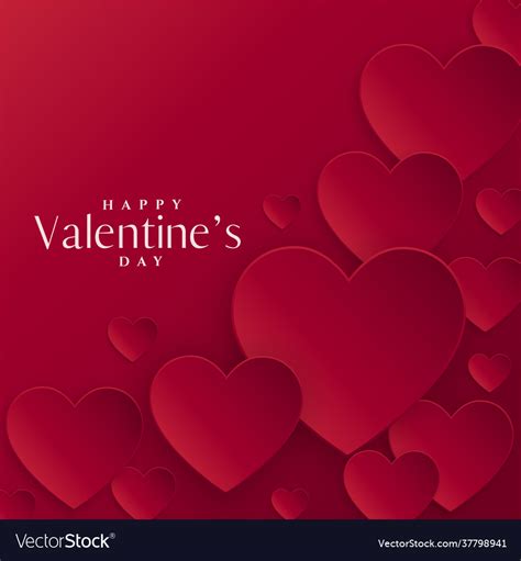 Red Hearts Background For Valentines Day Vector Image