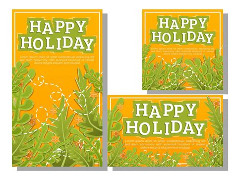 Happy Holiday Social Media Post Template Design Collection Illustration