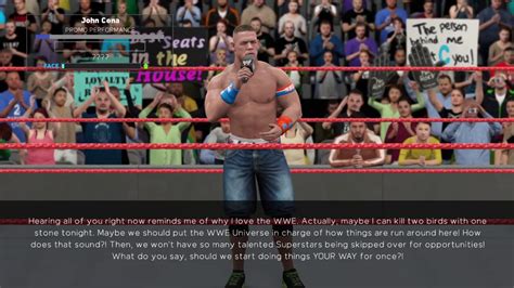 Wwe 2k17 Universe Mode Show Monday Night Raw John Cena Wants The Wwe