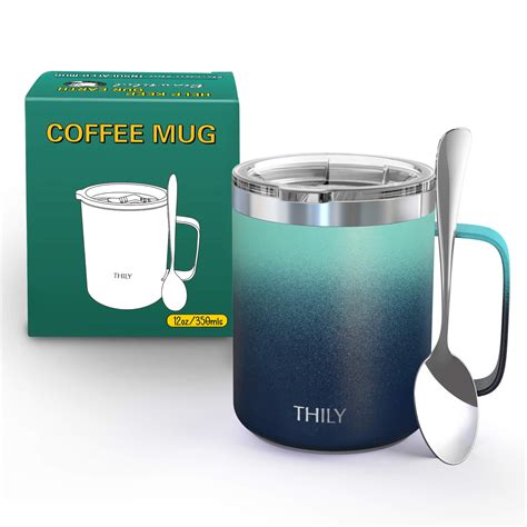 Stainless Steel 12 Oz Vacuum Insulated Coffee Cup Thily Travel Mug