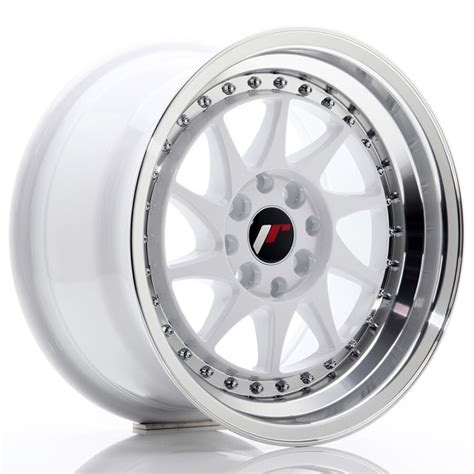 Jante Alu JAPAN RACING JR26 8x15 4x100 ET25 Blanc Bord Poli Norauto