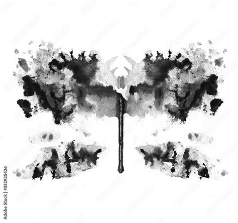 Rorschach Test Ink Blot Illustration Psychological Test Silhouette Of