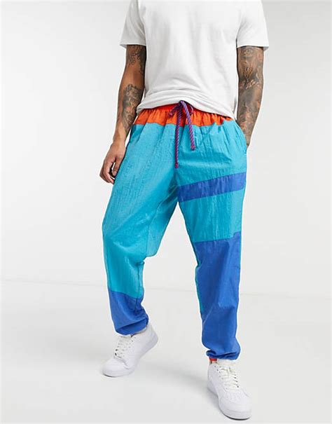 Nike Basketball Flight Track Pants In Retro Colorblock Blue Asos