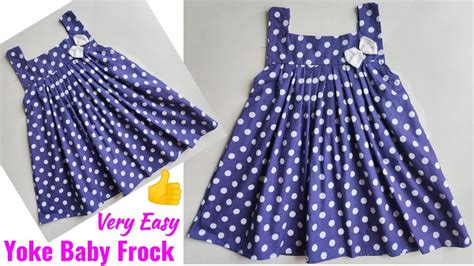 Very Easy Yoke Baby Frock Cutting And Stitching Youtube