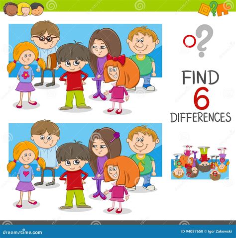 Spot The Differences Activity Stock Vector Illustration Of Character