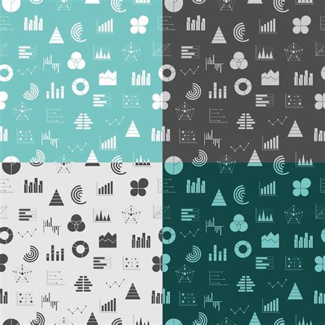 Premium Vector Seamless Pattern With Graphs And Diagrams Business Data Graphs Icons Financial