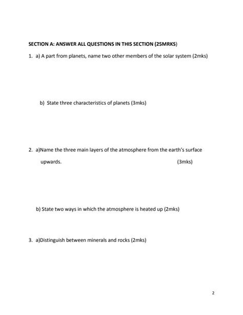 Form 3 Geography Paper 1 End Of Term 3 Examination 2022 1140