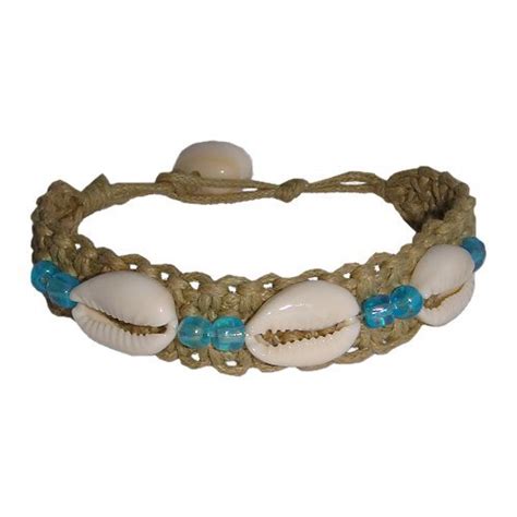 Hawaiian Shell Double Blue Bead Handmade Bracelet