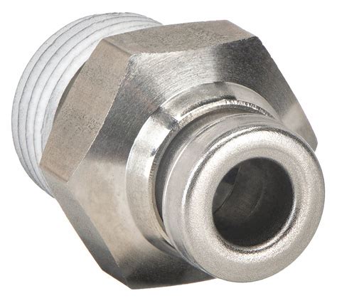 316 Stainless Steel Push To Connect X MNPT Male Adapter 19F709