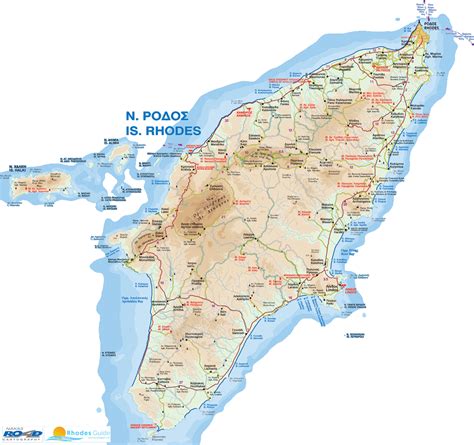 Map of Rhodes Island Greece