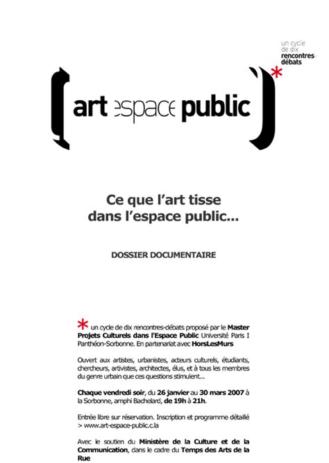 Les Liens Que Tissent Les Projets Artistiques Avec L Espace Public La