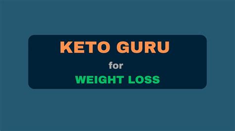 Keto Guru For Weight Loss YouTube