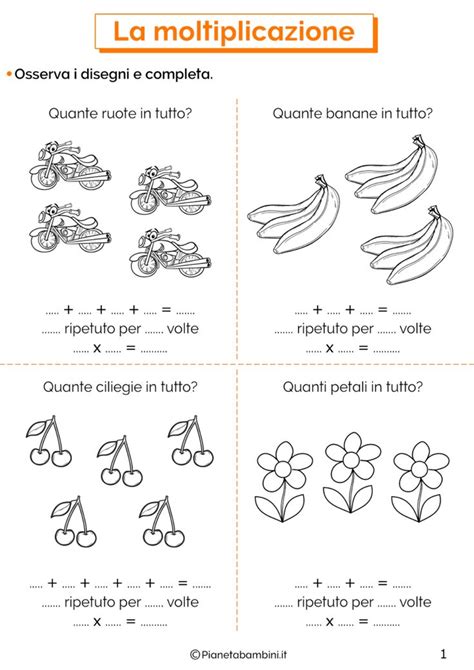 La Moltiplicazione Schede Didattiche Per La Classe Seconda Schede Di