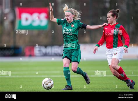 Haarlem Kim Hendriks Of Feyenoord V1 Amy Visser Of Dss V1 During The