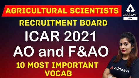 Agricultural Scientists Recruitment Board Icar Ao And F Ao