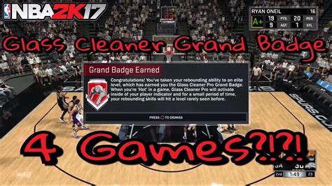 NBA 2K17 HOW TO GET GLASS CLEANER PRO GRAND BADGE YouTube