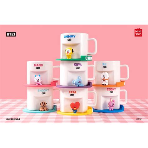 MINISO BT21 COLLECTION CARTOON CERAMIC CUP With COASTER 450ML Shopee