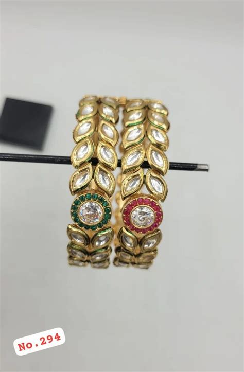 Double Line Kudan Bangles At Rs 1174 Pair Kundan Bangle In Mumbai