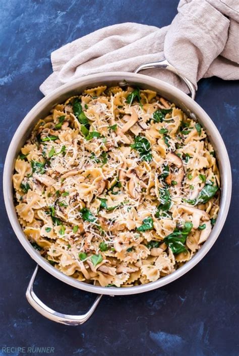 Creamy Mushroom And Spinach Pasta Spoonful Of Flavor