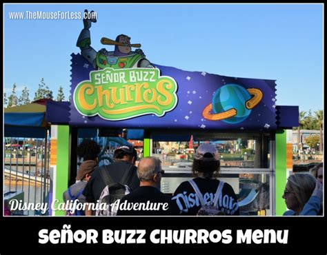 Señor Buzz Churros Menus Disney California Adventure