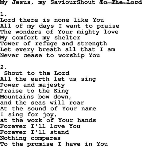 My Jesus My Saviourshout To The Lord Apostolic And Pentecostal Hymns And Songs Lyrics And Pdf