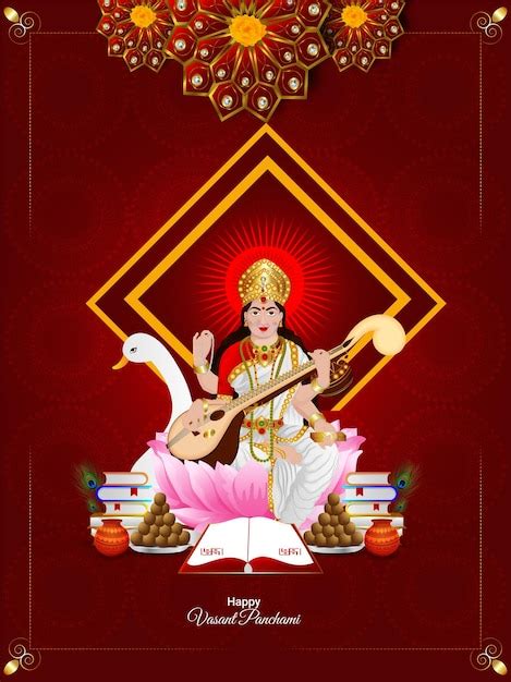 Premium Vector Happy Vasant Panchami Greeting Card And Background