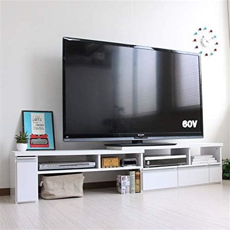 Amazon｜伸縮テレビ台 60インチ対応 ローボード コーナーtv台にも ホワイト Jva 102 Wh｜ローボード・テレビ台 オンライン通販