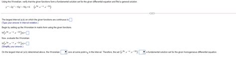 Solved Using The Wronskian Verify That The Given Functions Chegg