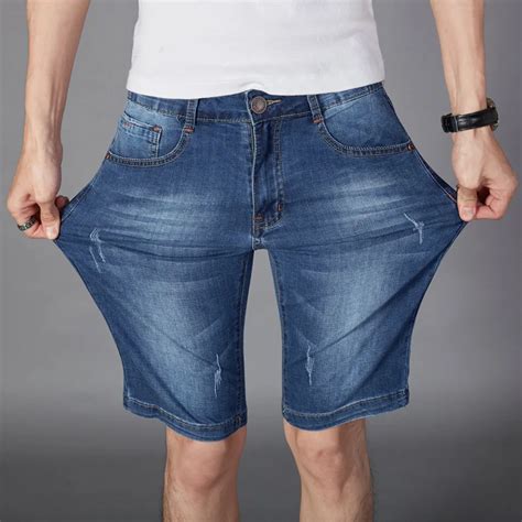 2017 Summer Plus Size Stretch Denim Shorts Men Elastic Loose Fit Classic Jeans Shorts Big Size