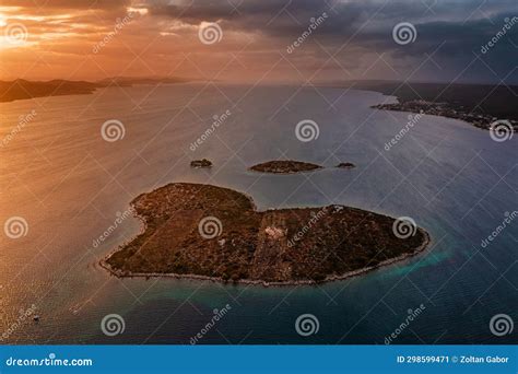 Galesnjak Croatia Aerial Panoramic View Of The Beautiful Heart