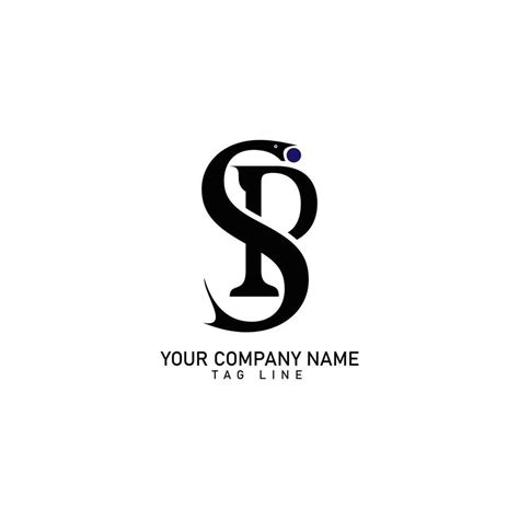 SP Artistic Letter Logo Design With Creative Serif Font In Black And